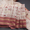 Cream Semi Raw Silk With Kalamkari Design Thread Embroidered Saree