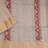 Cream Semi Linen Thread Embroidered Saree 06