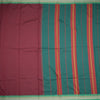 Dharwad Cotton Dark Marron Plain Saree
