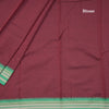 Dharwad Cotton Dark Marron Plain Saree