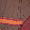 Dharwad Cotton Dark Maroon Micro Checked Saree 02