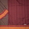Dharwad Cotton Dark Maroon Micro Checked Saree 02