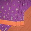 Dharwad Cotton Purple Thread Embroidered Saree