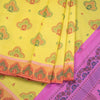 Lemon Yellow Poly Cotton Printed Saree