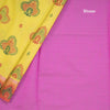Lemon Yellow Poly Cotton Printed Saree