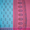 Sky Blue Poly Cotton Printed Saree