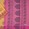 Yellow Poly Cotton Printed Saree