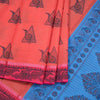 Red Poly Cotton Printed Saree 02