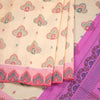 Peach Poly Cotton Printed Saree 02