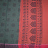 Dark Green Poly Cotton Printed Saree 03