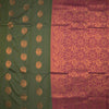 Silk Cotton Dark Green Zari Worked Saree 06