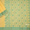 Silk Cotton Lemon Yellow Zari Worked Saree