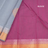 Silk Cotton Grey Zari Worked Saree 04