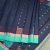 Silk Cotton Navy Blue Zari Worked Saree 02