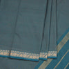 9 Yards Blue Chettinad Cotton Micro Checked Saree And Simple Thread Border Without Blouse 03