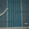 9 Yards Blue Chettinad Cotton Micro Checked Saree And Simple Thread Border Without Blouse 03