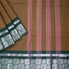 Brown Chettinad Cotton Silve Zari Border Without Blouse