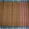 Brown Chettinad Cotton Silve Zari Border Without Blouse