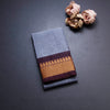 Grey Chettinad Cotton Thread Border Without Blouse