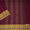 Maroon Chettinad Cotton Thread Border Without Blouse 02