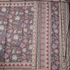 Semi Raw Silk Brown Floral Printed Saree 02