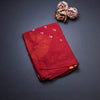 Mul Mul Cotton Red Shibori Printed Saree 02