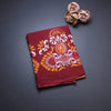 Mul Mul Cotton Maroon Kalamkari Printed Saree