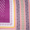 Mul Mul Cotton Purple Abstract Printed Saree
