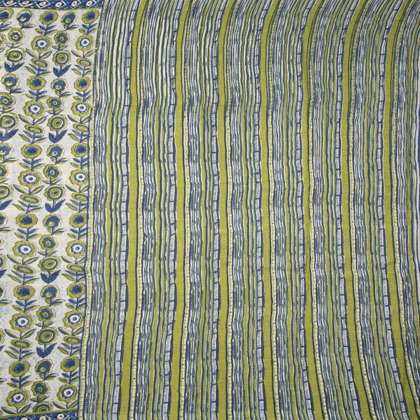 Mul Mul Cotton Cream Floral Printed Saree