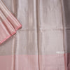 Kota Tissue Pink Saree With Zari Border