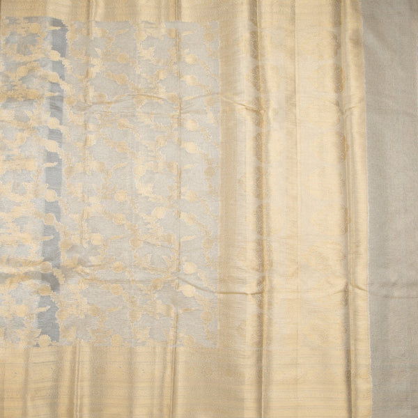 Kota Tissue Cream Saree With Zari Border
