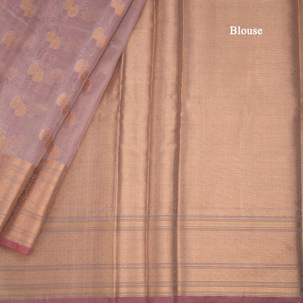 Kota Tissue Pink Saree With Zari Border 02