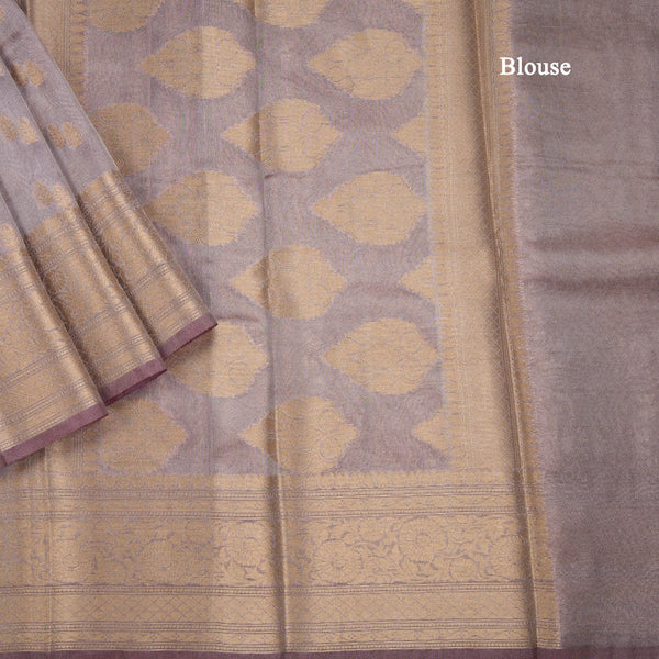 Kota Tissue Shot color Saree With Zari Border
