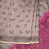 Semi Linen Bone Grey Printed Saree