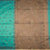 Semi Linen Turquoise Printed Saree 02