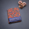 Semi Tussar Rust Orange Printed Saree