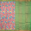 Semi Tussar Dark Peach Printed Saree