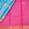 Semi Tussar Dark Cyan Printed Saree - Kumaran Silks
