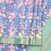 Semi Tussar Dusty Blue Printed Saree