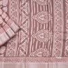 Semi Tussar Brown Printed Saree 02