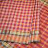 Poly Cotton Multi Colour Checked Saree 07