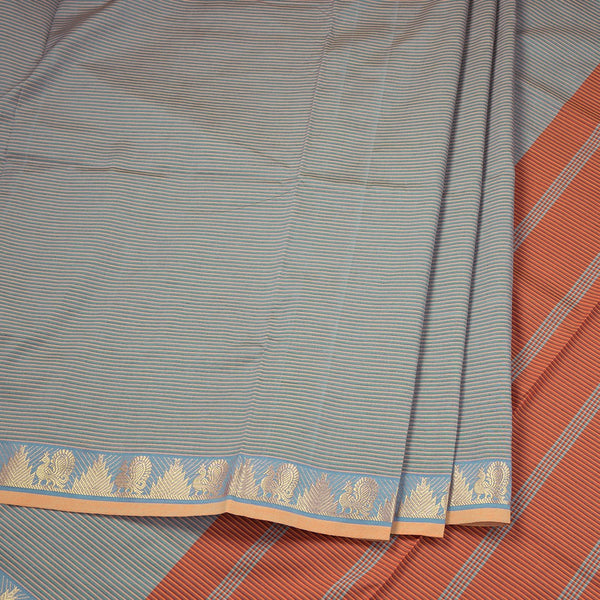 Poly Cotton Grey Plain Saree 02