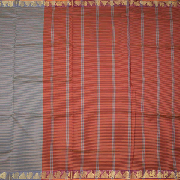 Poly Cotton Grey Plain Saree 02