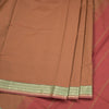 Poly Cotton Light Brown Plain Saree 02