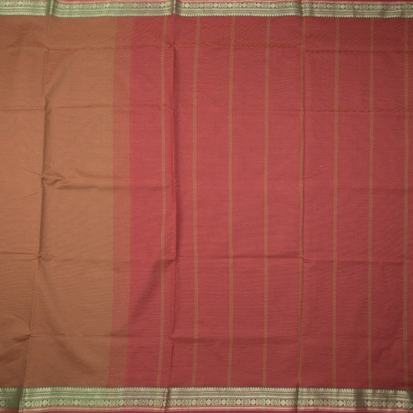 Poly Cotton Light Brown Plain Saree 02