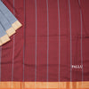 Poly Cotton Grey Plain Saree 03