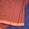 Poly Cotton Rust Orange Plain Saree
