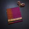Poly Cotton Pink Plain Saree 02
