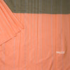 Peach And Green Half And Half Art Silk Saree