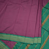 Dharwad Cotton Purple Plain Saree 02